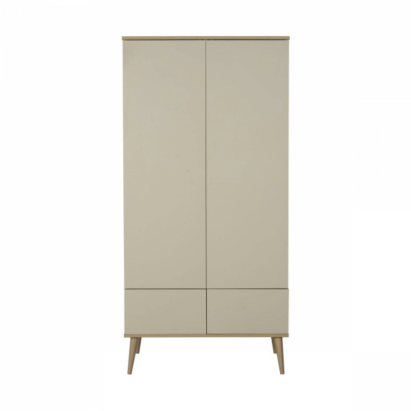Chambre trio lit bébé 60x120 cm + armoire + commode avec plan à langer flow argile & oak Quax