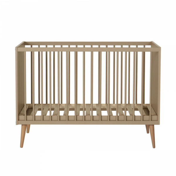 Chambre trio lit bébé 60x120 cm + armoire xl + commode avec plan à langer cocoon latte Quax