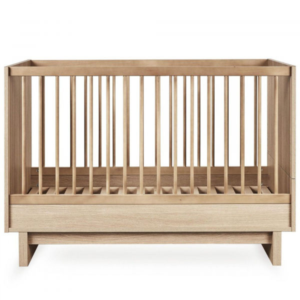 Chambre bébé trio kyo lit 70 x 120 cm + commode + armoire xl honey ash Quax