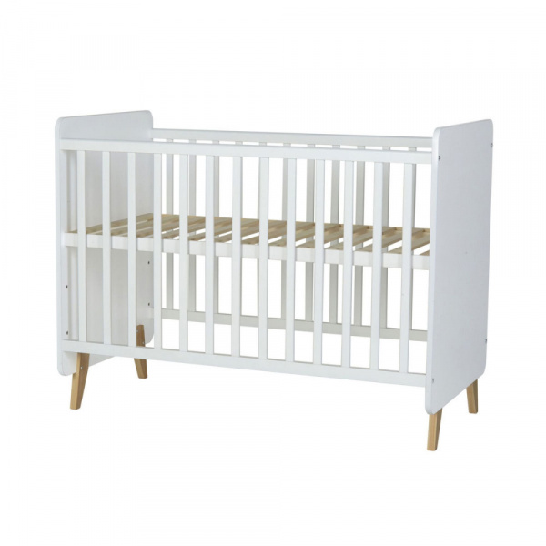 Chambre trio lit bébé 60x120 cm + armoire + commode avec plan à langer loft white Quax