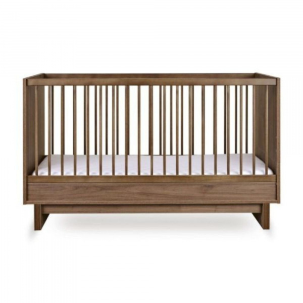 Chambre duo kyo lit bébé évolutif 70 x 140 cm + commode xl - walnut Quax
