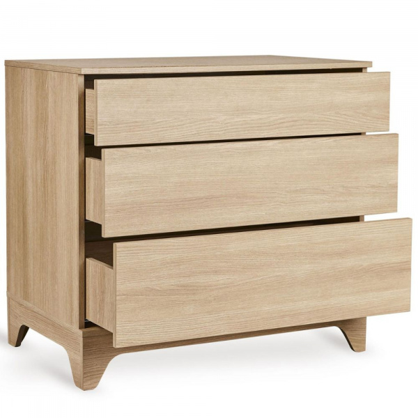 Chambre bébé trio tsugi lit 60 x 120 cm + commode + armoire honey ash Quax