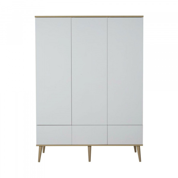 Chambre duo lit bébé 60x120 cm + commode avec plan à langer flow white & oak Quax