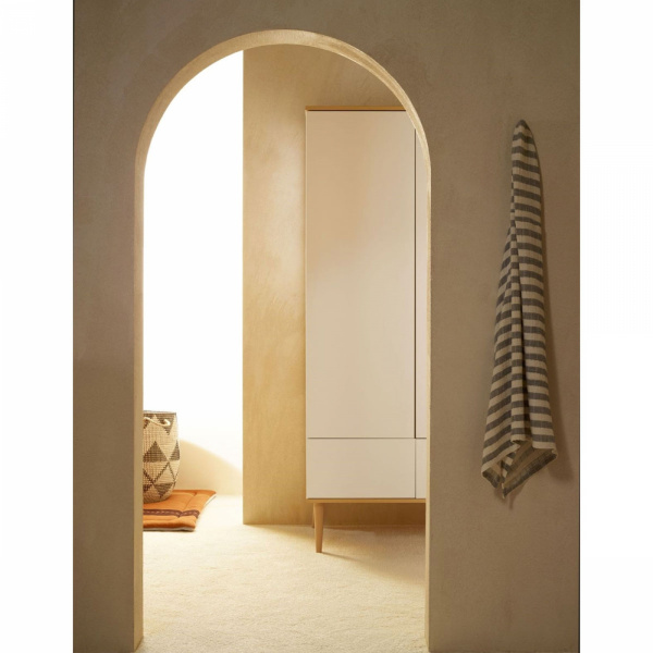 Chambre duo lit bébé 60x120 cm + commode avec plan à langer flow white & oak Quax