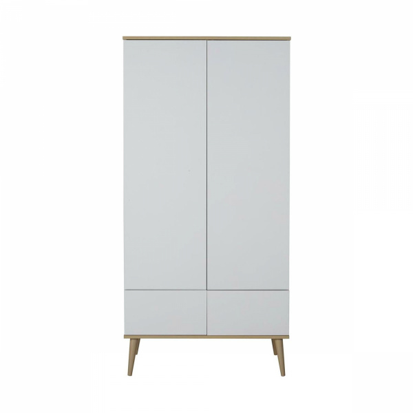 Chambre duo lit bébé 60x120 cm + commode avec plan à langer flow white & oak Quax