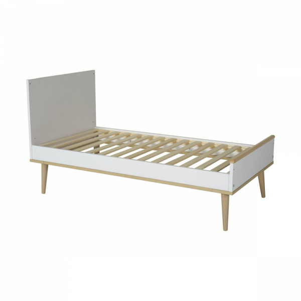 Chambre duo lit bébé 60x120 cm + commode avec plan à langer flow white & oak Quax