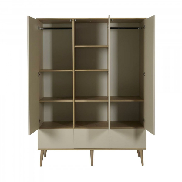 Chambre duo lit bébé 60x120 cm + commode avec plan à langer flow white & oak Quax