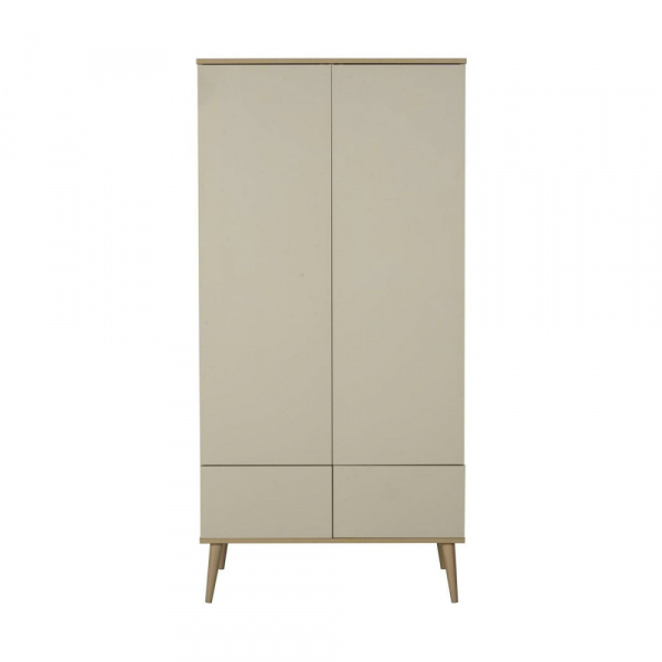 Chambre duo lit bébé 60x120 cm + commode avec plan à langer flow white & oak Quax