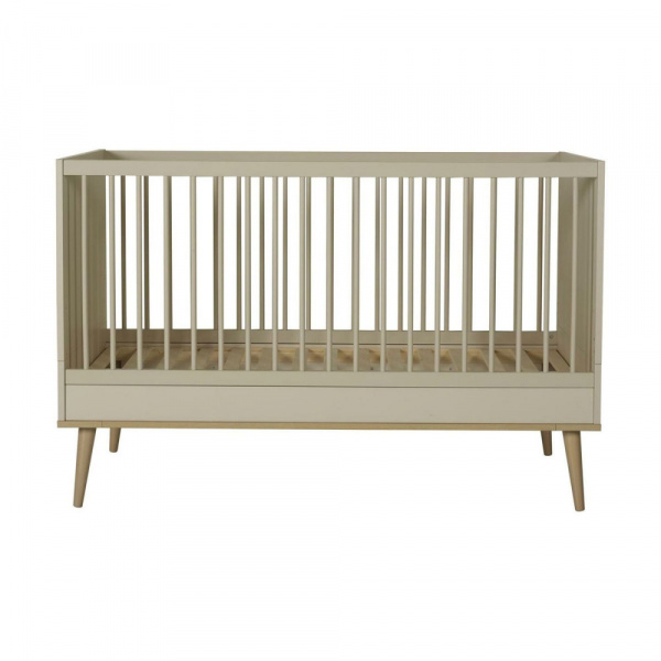 Chambre duo lit bébé 60x120 cm + commode avec plan à langer flow white & oak Quax