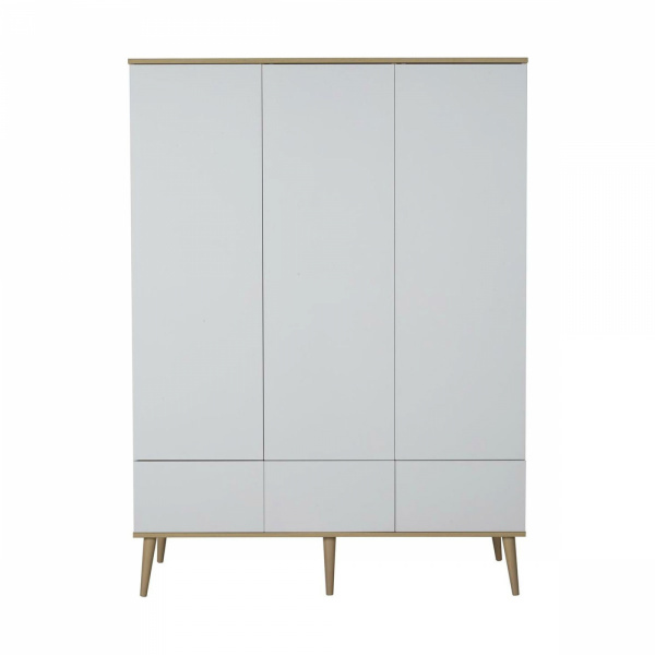 Chambre duo lit bébé 60x120 cm + commode avec plan à langer flow white & oak Quax