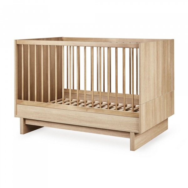 Chambre duo kyo lit bébé évolutif 70 x 120 cm + commode xl - honey ash Quax