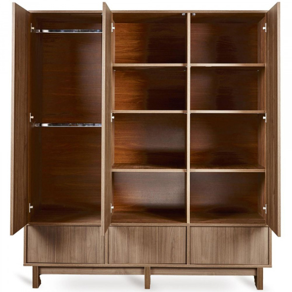 Chambre bébé trio kyo lit 70 x 120 cm + commode + armoire xl walnut Quax