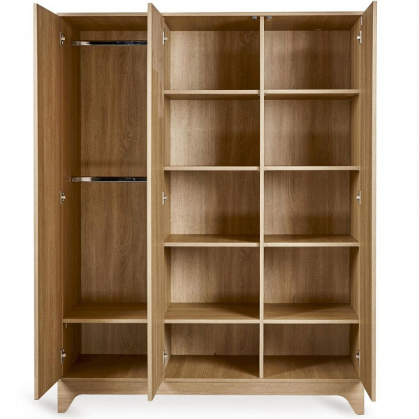 Chambre bébé trio tsugi lit 70 x 120 cm + commode + armoire xl honey ash Quax