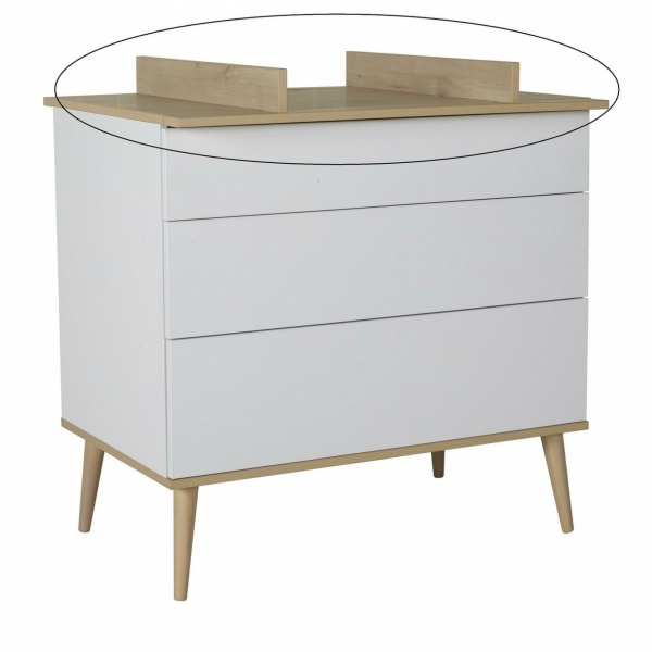 Plan à langer pour commode flow white et oak Quax