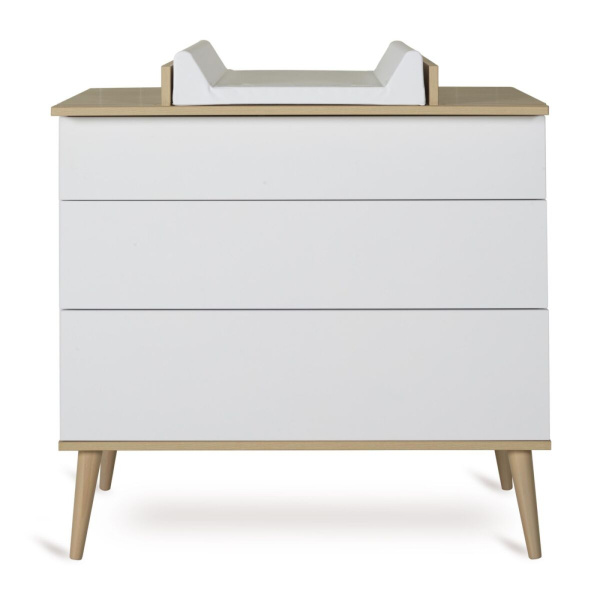 Plan à langer pour commode flow white et oak Quax