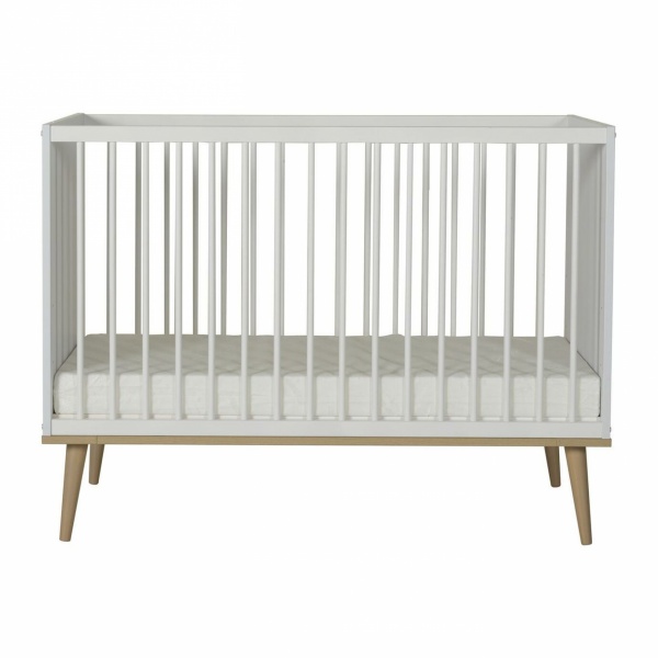 Lit bébé 60x120 cm flow white et oak Quax