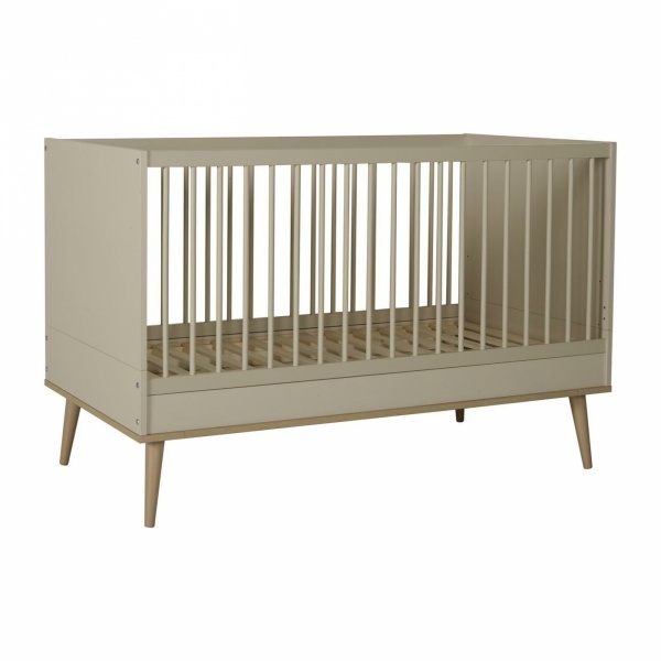 Lit bébé 70x140 cm évolutif en lit enfant flow argile et oak Quax