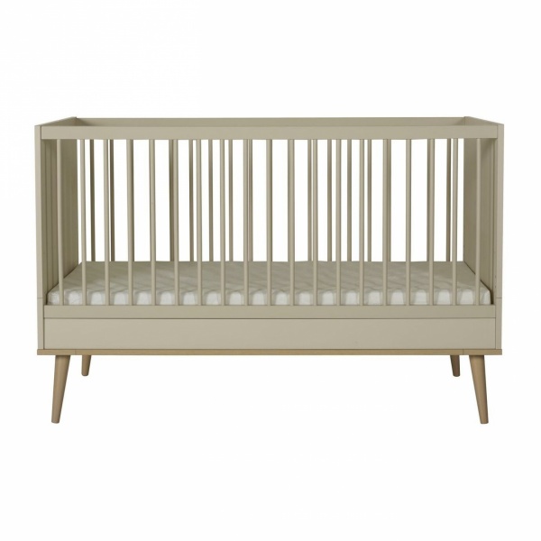 Lit bébé 70x140 cm évolutif en lit enfant flow argile et oak Quax