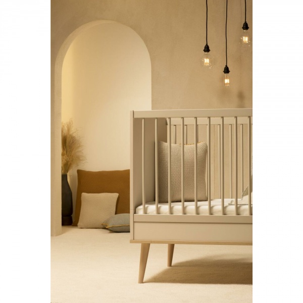 Lit bébé 70x140 cm évolutif en lit enfant flow argile et oak Quax