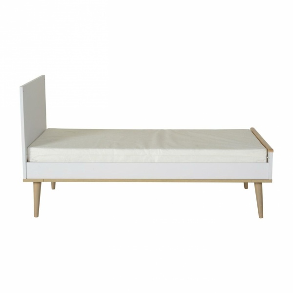 Lit bébé 70x140 cm évolutif en lit enfant flow white et oak Quax