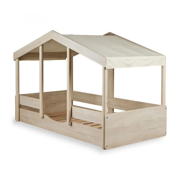 Toit pour lit cabane enfant 90 x 200 cm en tissu cottage butter Quax
