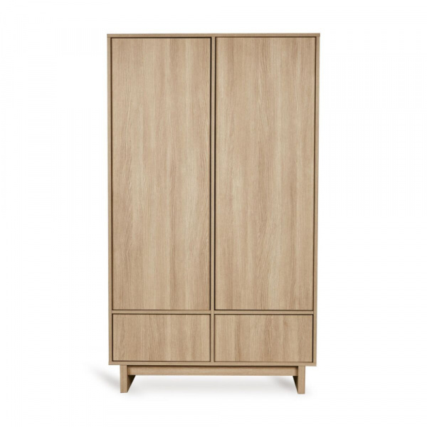 Armoire avec 2 portes battantes et 2 tiroirs kyo - honey ash Quax