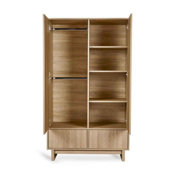 Armoire avec 2 portes battantes et 2 tiroirs kyo - honey ash Quax