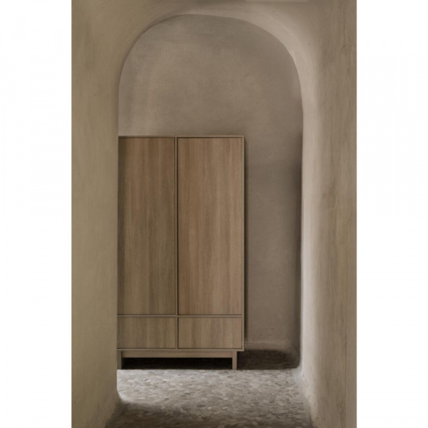 Armoire avec 2 portes battantes et 2 tiroirs kyo - honey ash Quax