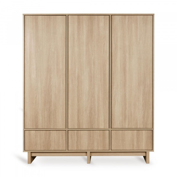 Armoire xl avec 3 portes et 3 tiroirs kyo - honey ash Quax