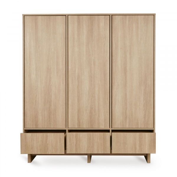 Armoire xl avec 3 portes et 3 tiroirs kyo - honey ash Quax