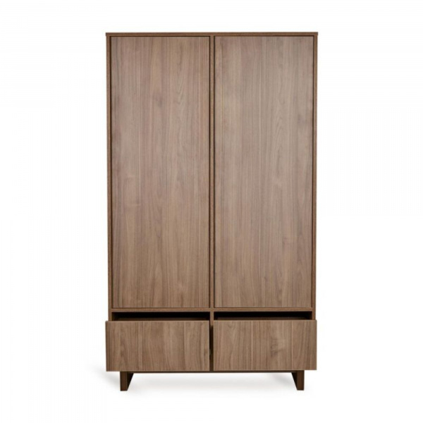 Armoire avec 2 portes battantes et 2 tiroirs kyo - walnut Quax