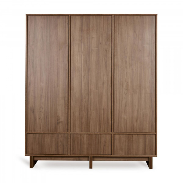 Armoire xl avec 3 portes et 3 tiroirs kyo - walnut Quax