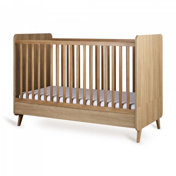 Lit bébé 70x140 cm évolutif en lit enfant loft honey ash Quax
