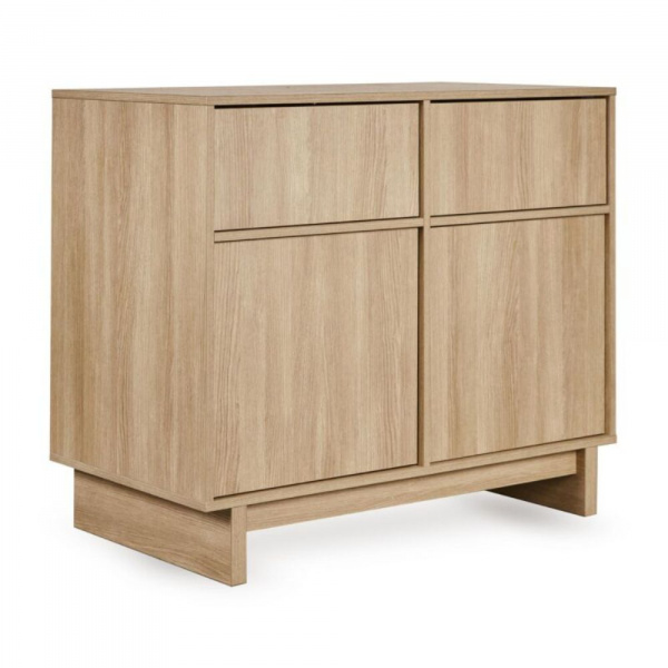 Commode avec 2 portes et 2 tiroirs kyo - honey ash Quax
