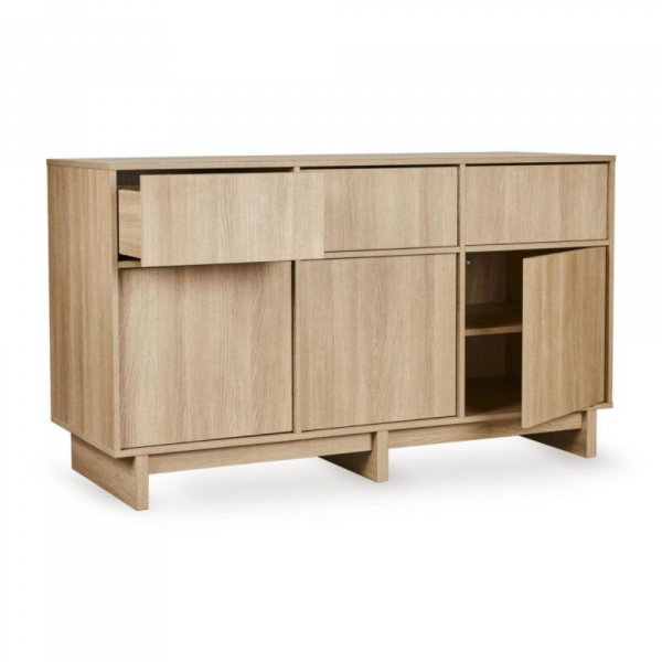 Commode xl avec 3 portes et 3 tiroirs kyo - honey ash Quax