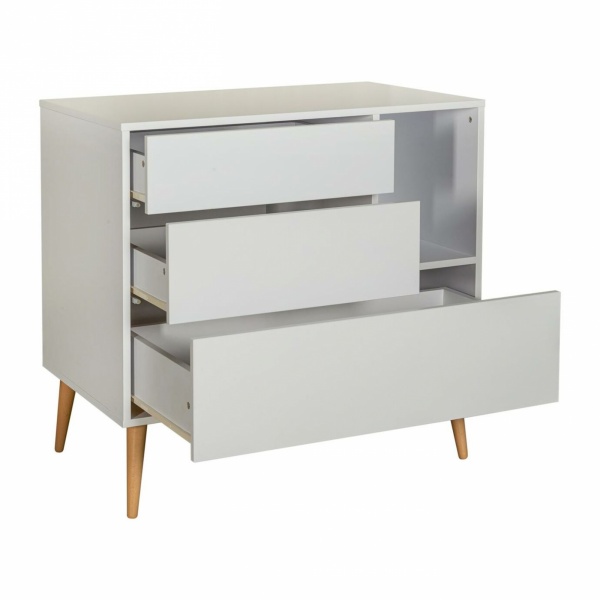 Commode 2 tiroirs 3 niches loft white Quax