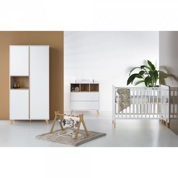 Commode 2 tiroirs 3 niches loft white Quax