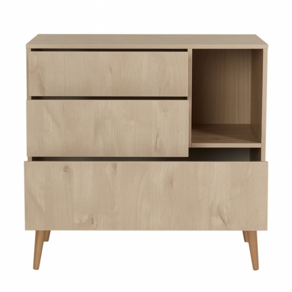 Commode 3 tiroirs 1 niche cocoon natural oak Quax
