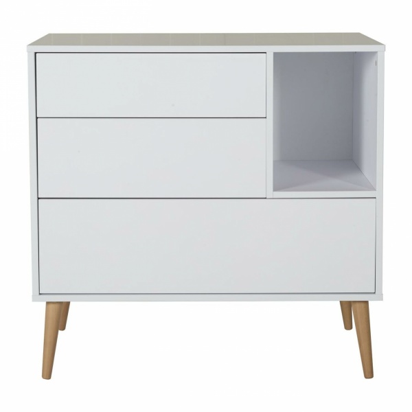 Commode 3 tiroirs 1 niche cocoon ice white Quax
