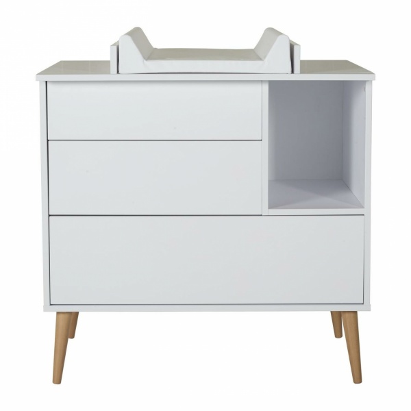 Commode 3 tiroirs 1 niche cocoon ice white Quax