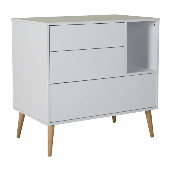 Commode 3 tiroirs 1 niche cocoon ice white Quax
