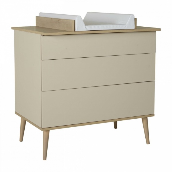 Commode 3 tiroirs flow argile et oak Quax