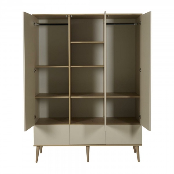 Armoire 3 portes flow argile et oak Quax