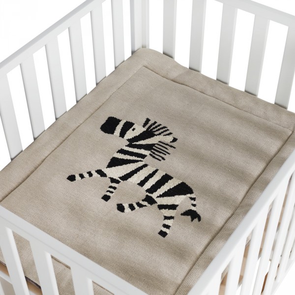 Tapis de parc tricot zebre 73 x 93 cm Quax