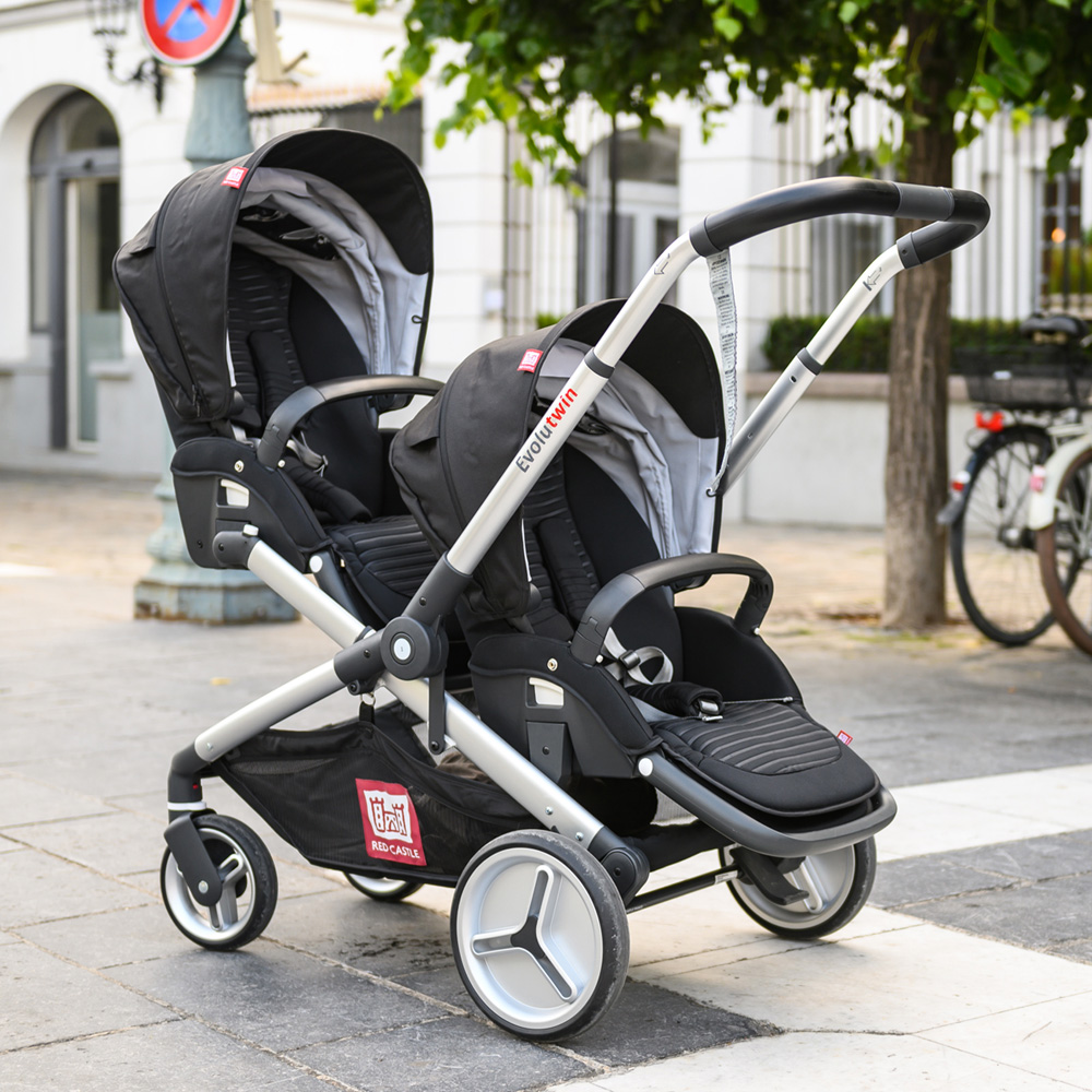 red castle poussette double evolutwin taupe