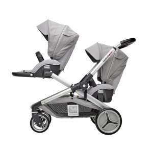 Poussette double evolutwin grise