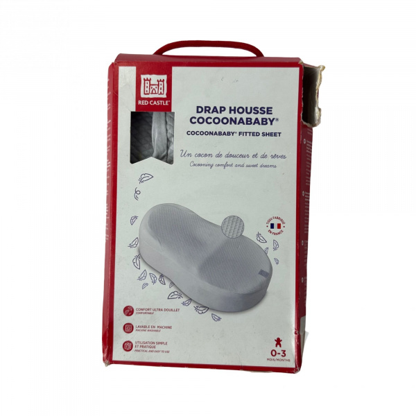 Les imparfaits - drap housse cocoonababy fleur de coton gris Red castle