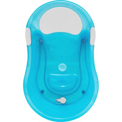 Baignoire bébé 0-6 mois + transat intégré turquoise translucide
