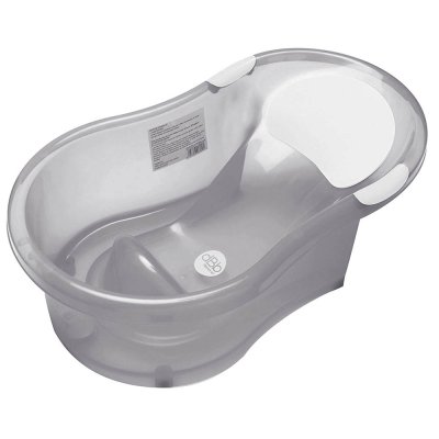 Baignoire 0-6 mois grise translucide avec transat intégré