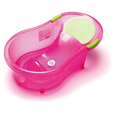 DBB REMOND Baignoire 0-6 mois rose pailletée translucide + transat intégré